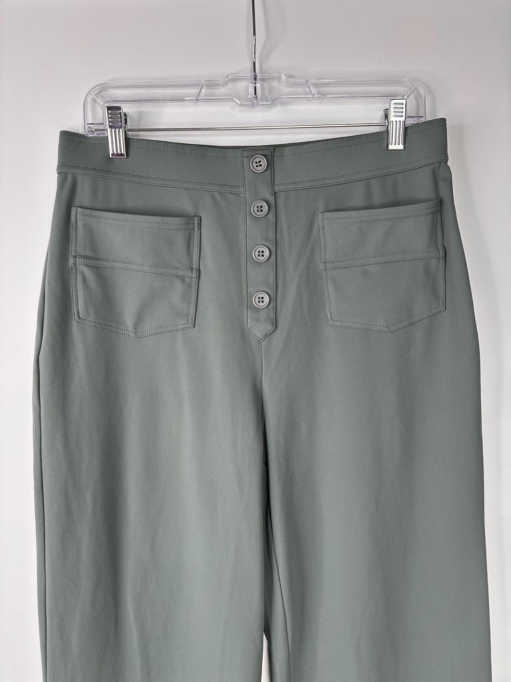 Halara‎ DayStretch High-Rise Pockets Straight Leg Casual Utility Pants Sage L - Picture 4 of 14